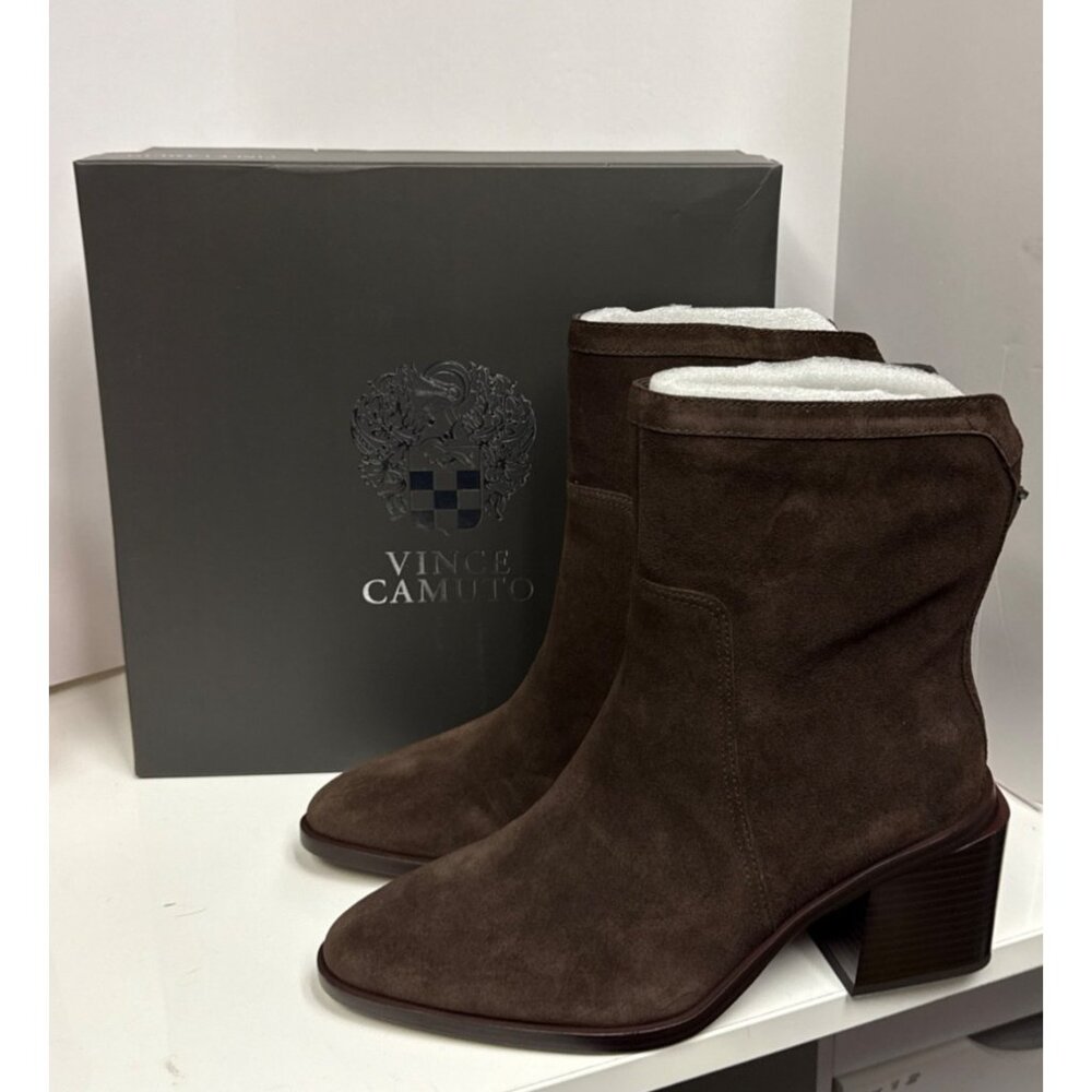 Vince Camuto Kortimy Women's Boots Water Repellent Mid Shaft Rootbeer Brown 9 9W - Picture 2 of 11